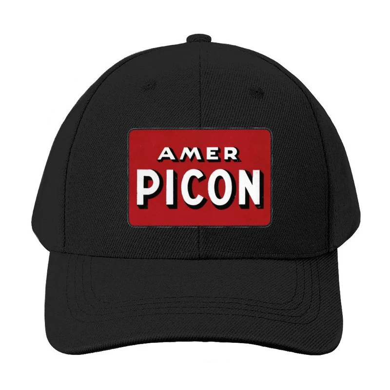 Vintage Amer Picon Logo Typography on Red Background Baseball Cap