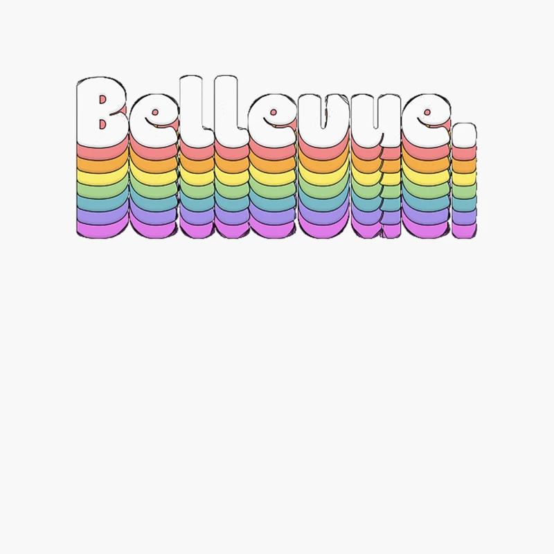 Bellevue  Retro Typography Design Cotton Tote Bag