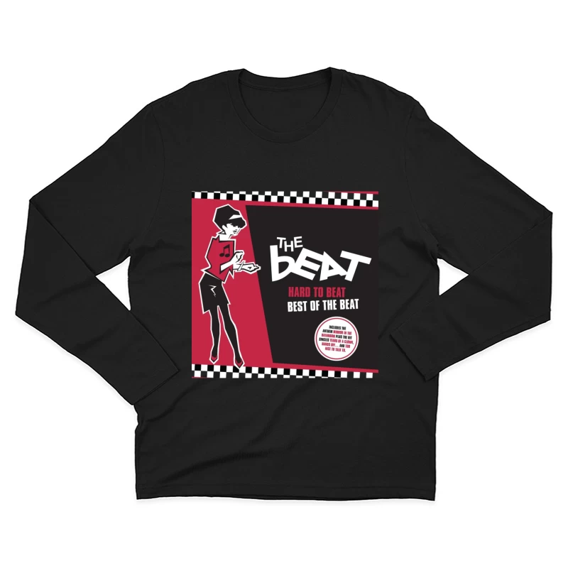 "Hard to Beat: Best of The Beat" Ska Music Album Cover with Red and Black Design Male Long Sleeve T-Shirt