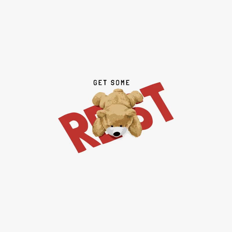 Teddybär auf REST Schriftzug Herren Langarm T-Shirt