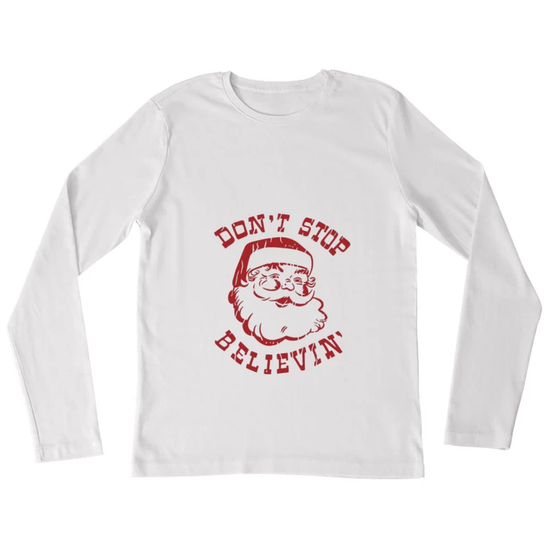 Weihnachtsmann Glauben Damen Langarm T-Shirt