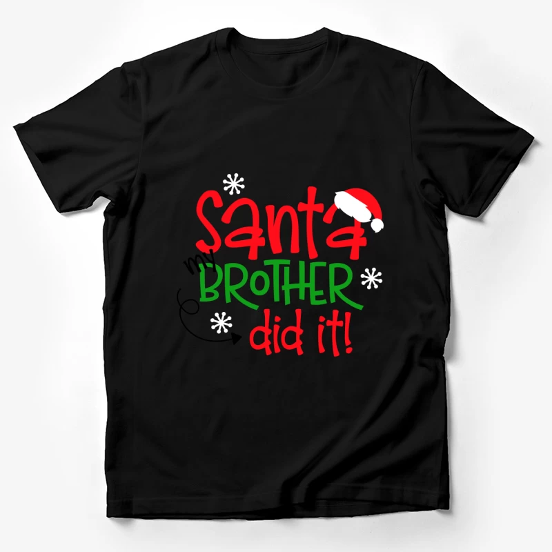 Message humoristique de Noël avec Santa et frère Homme T-Shirt