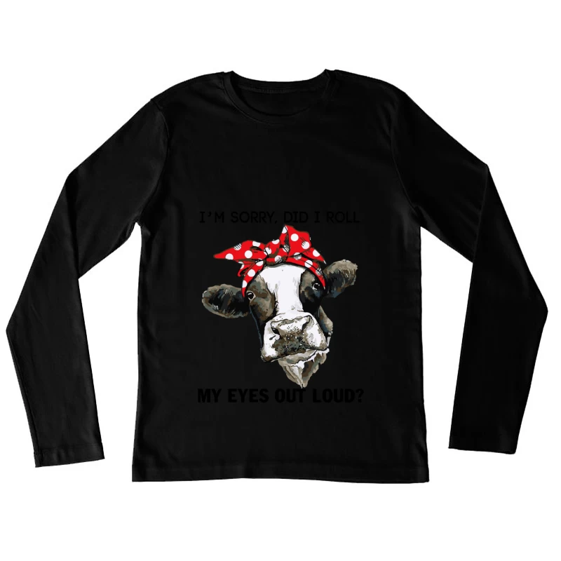 Vache Amusante avec Noeud Femme Manches Longues T-Shirt