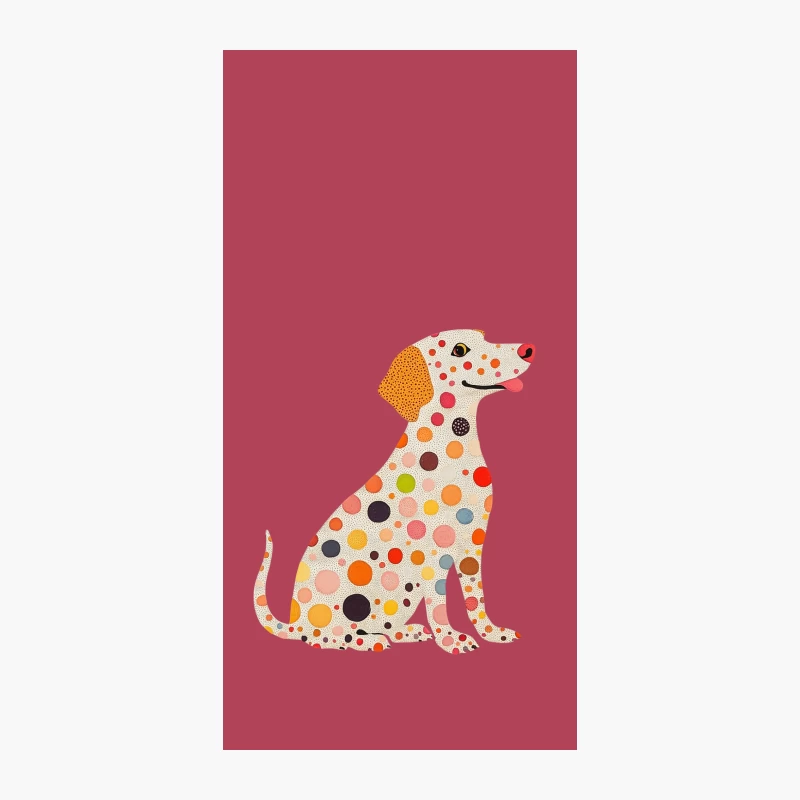 Whimsical Polka Dot Dog Illustration: Colorful Animal Artwork iPhone Case