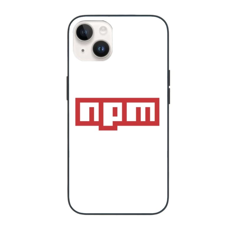 NPM (Node Package Manager) Logo in Red and White iPhone Case