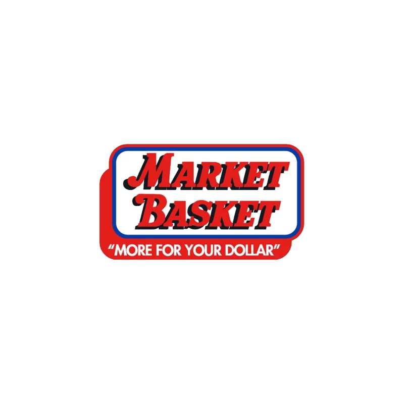 Vintage Market Basket Supermarket Logo with Slogan "More For Your Dollar" Throw Pillow