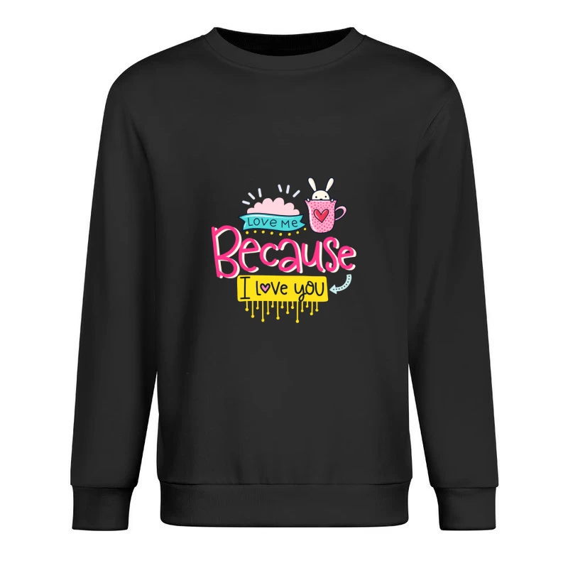Design mignon avec lapin et message d'amour Homme Sweat-shirt à enfiler