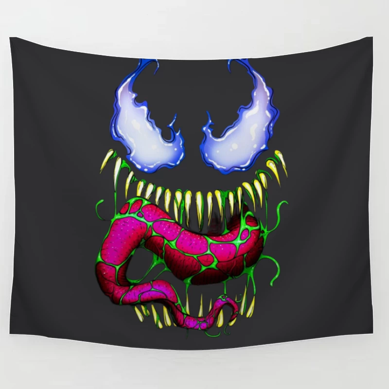 Vibrant Comic Monster Art Tapestry