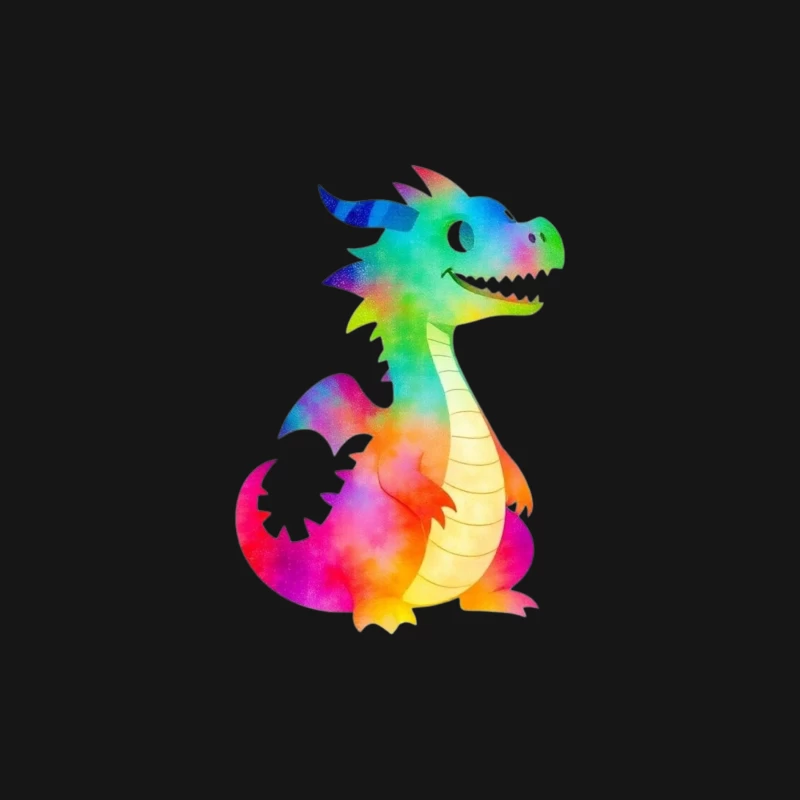 Colorful Cartoon Dragon Character Male Long Sleeve T-Shirt