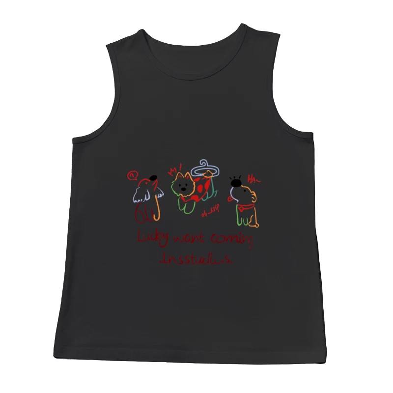 Niedliche Hunde in bunten Outfits Herren Tanktops