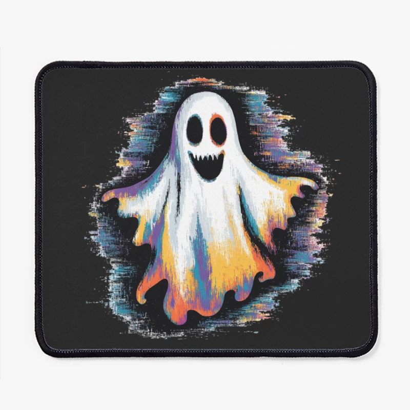 Colorful Spooky Ghost Halloween Illustration Mouse Pad