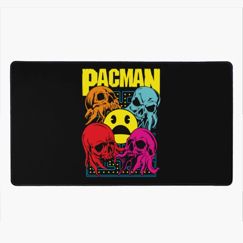 Pac-Man Skull Design Desk Mat