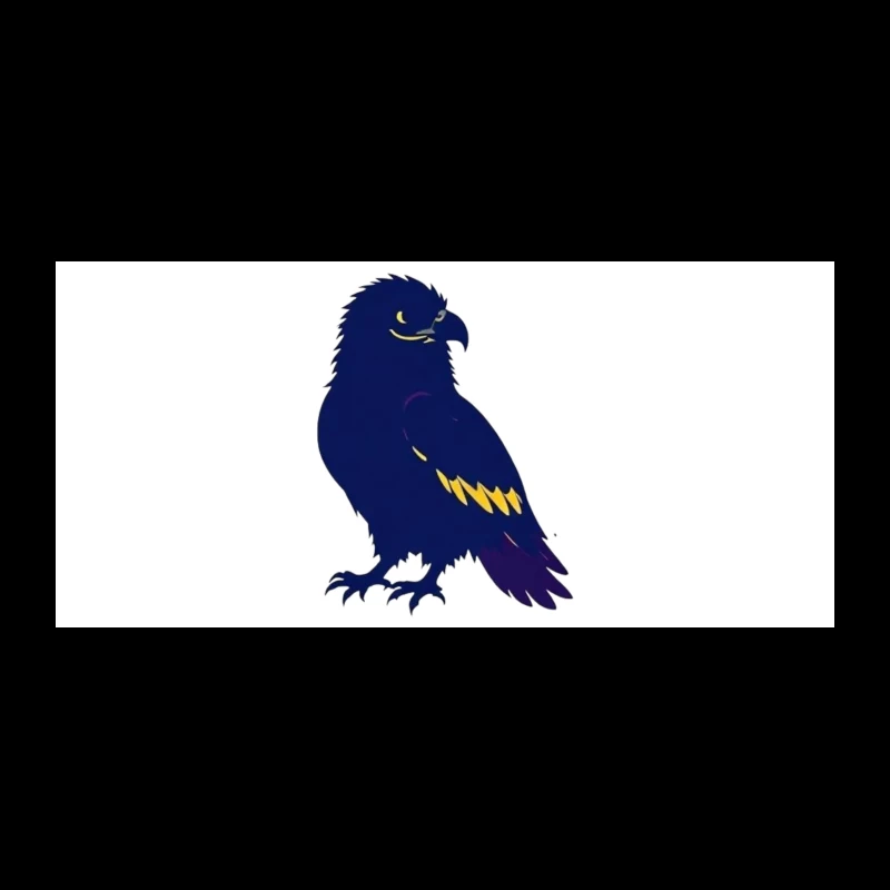 Stylized Navy Blue Raven Mascot Illustration Coffee Mug