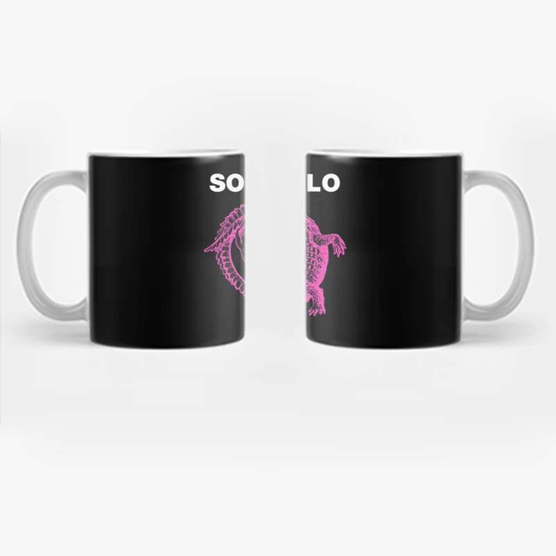 Pink Skeletal Alligator Soul Glo Design Coffee Mug