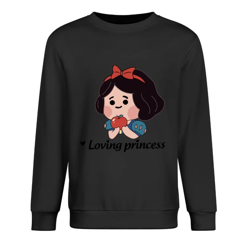 Liebenswerte Prinzessin mit Apfel Herren Pullover Sweatshirt