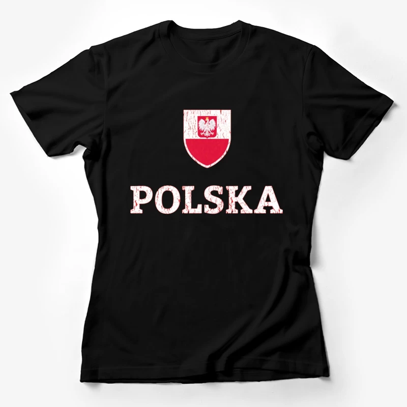 Polish National Shield with Eagle Emblem and Text Female T-Shirt