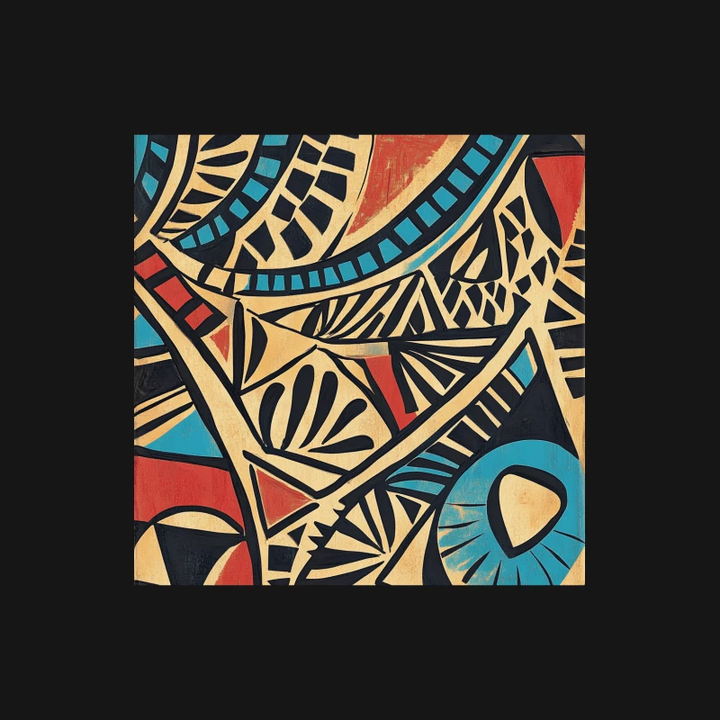 Bold Geometric Tribal Abstract Art Composition Female Long Sleeve T-Shirt