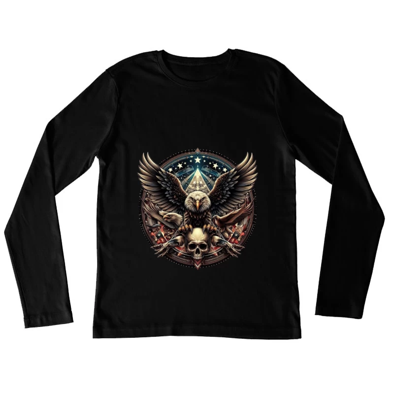 Eagle and Skull Symbolism in Fantasy Art Female Long Sleeve T-Shirt