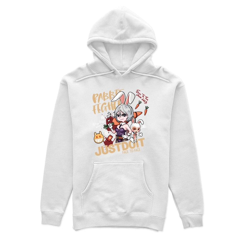 Häschenkampf-Design Damen Pullover Hoodie