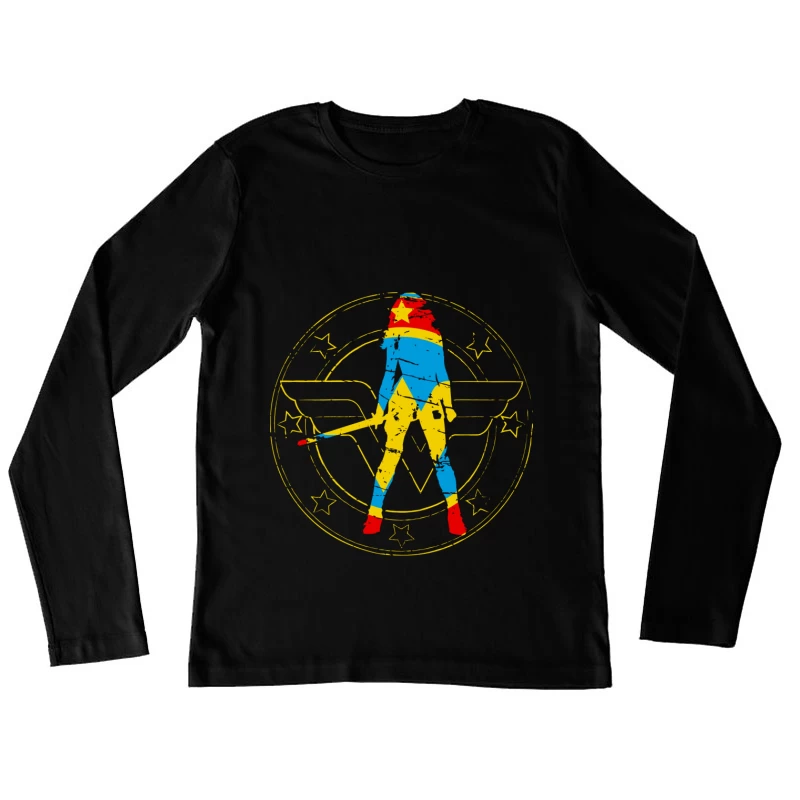 Wonder Woman Graphic Illustration Female Long Sleeve T-Shirt