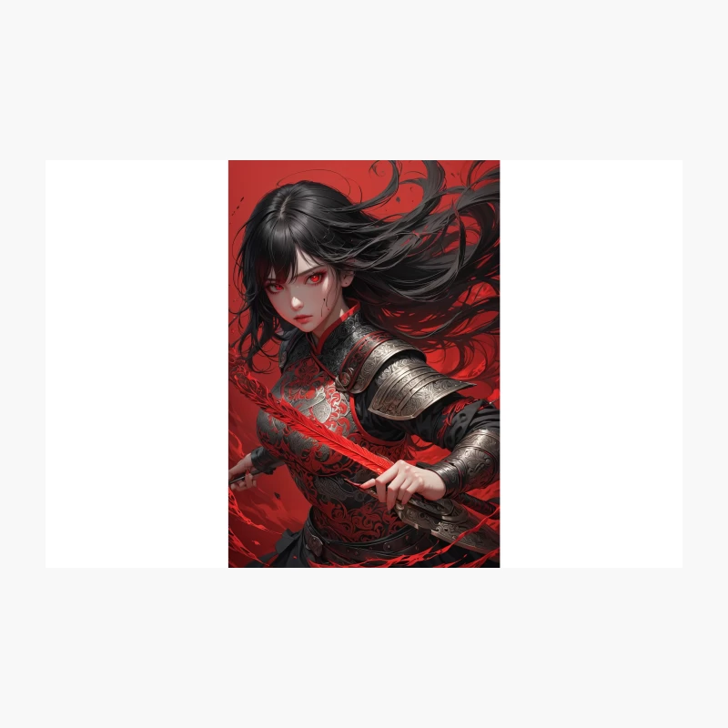Crimson-Eyed Warrior: A Dark Fantasy Portrait Travel Mug