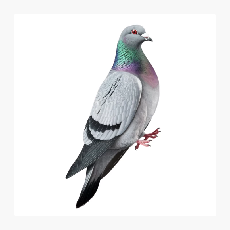 Iridescent Rock Dove: A Close-up of Urban Wildlife Pin