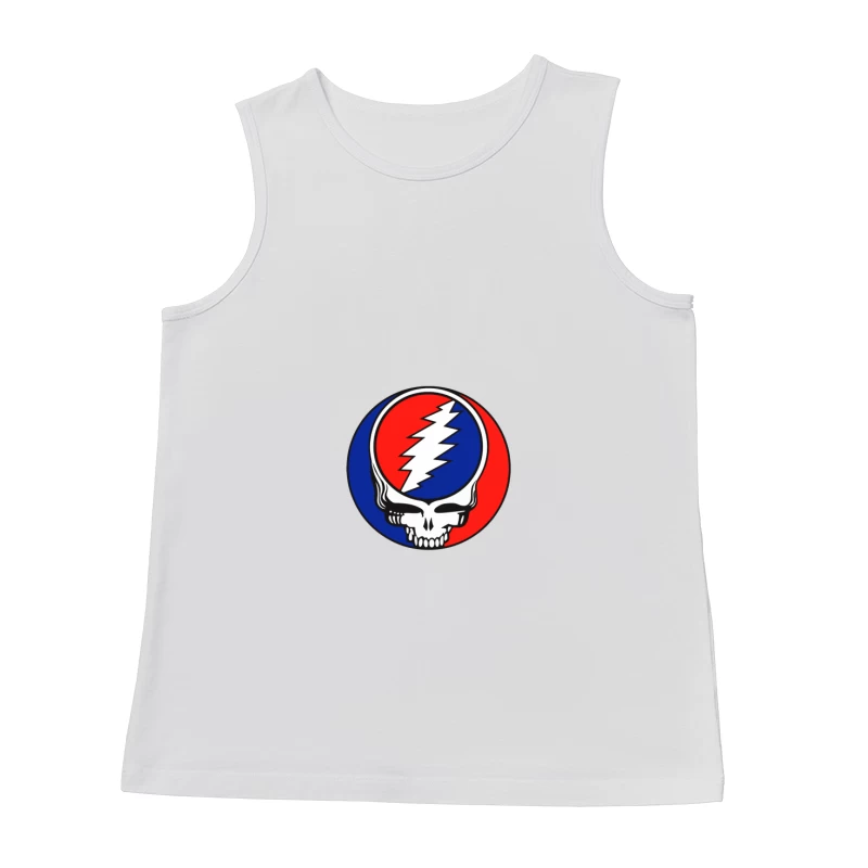 Grateful Dead Classic Skull and Lightning Bolt Logo Design Male Tank Top