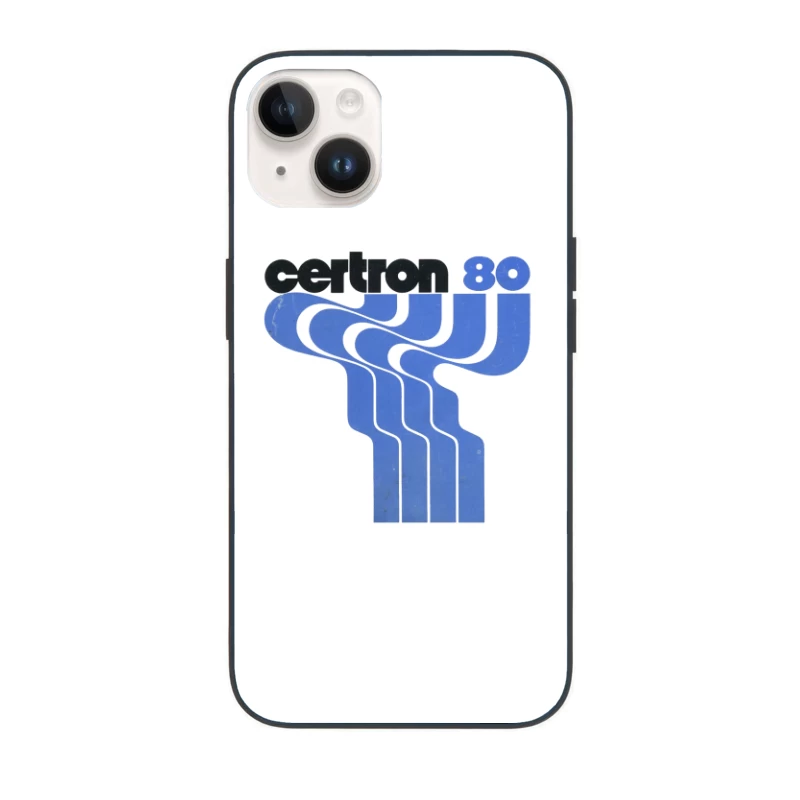 Vintage Certron 80 Blue Wave Logo Design iPhone Case