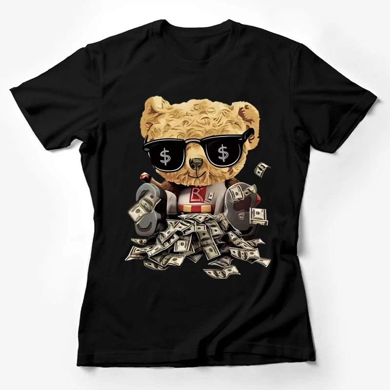 Cooler Teddybär mit Sonnenbrille und Geld Damen T-Shirt