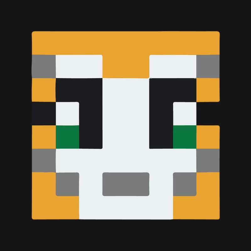 Pixelated Minecraft Character Face in Geometric Design Mouse Pad