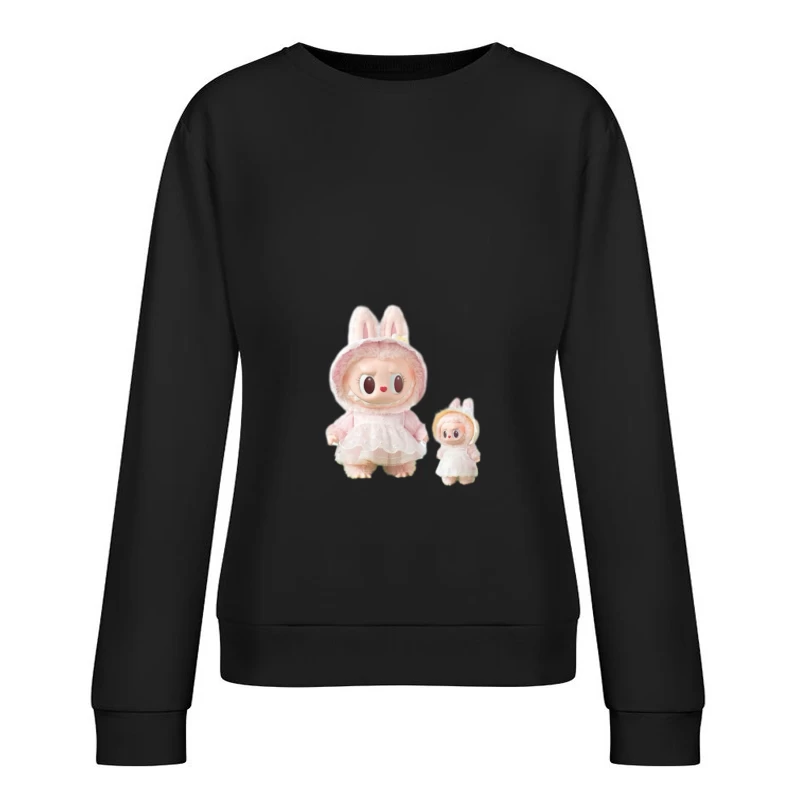 Niedliche Hasenpuppen im Kleid Damen Pullover Sweatshirt
