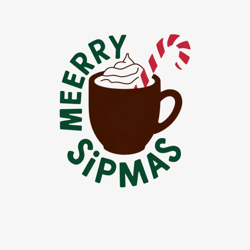 Merry Sipmas Holiday Hot Chocolate with Candy Cane Male Pullover Sweatshirt