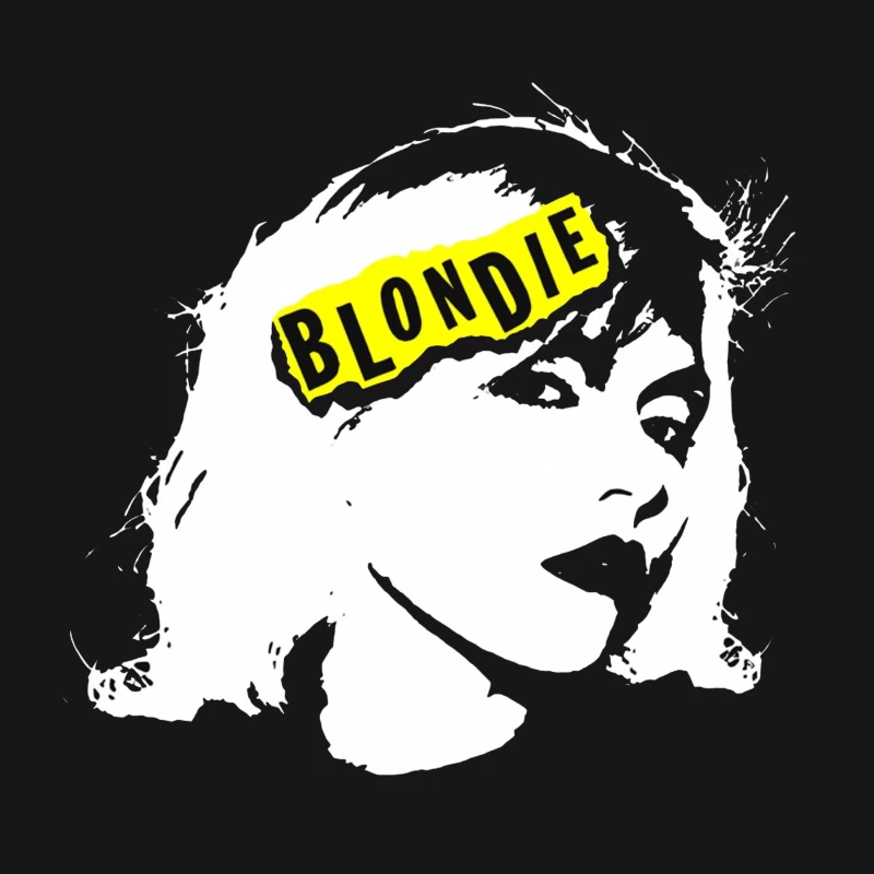 Blondie Band Artistic Logo Design in Black and White Female Pullover Hoodie