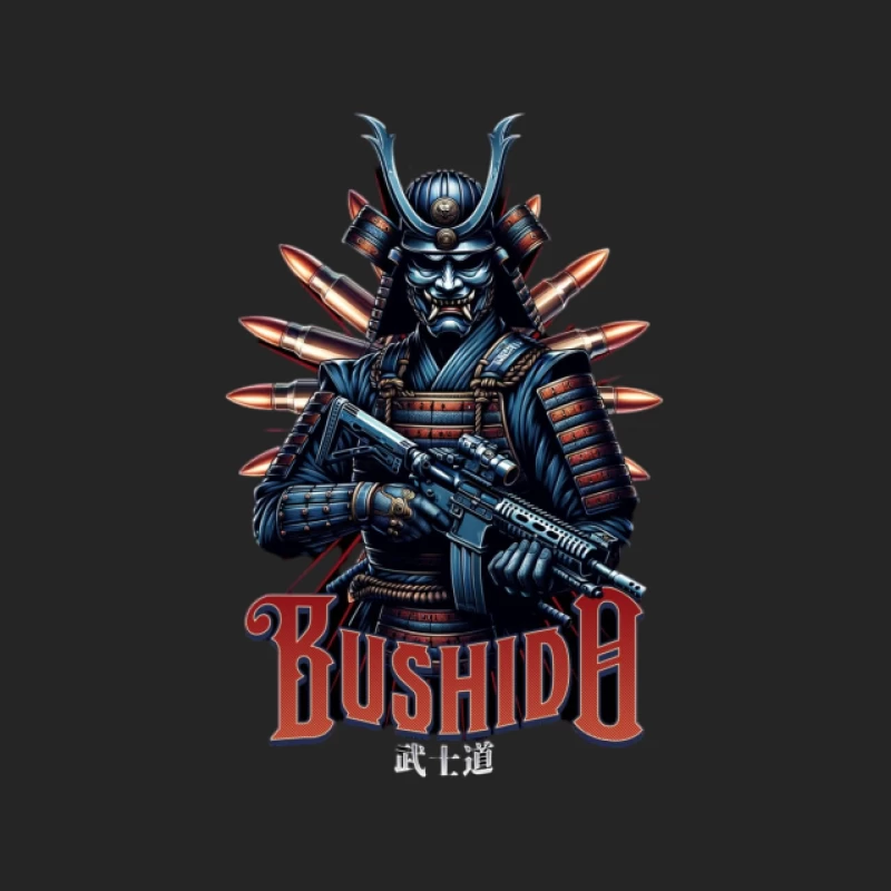 Bushido Samurai mit Waffe Herren Pullover Sweatshirt