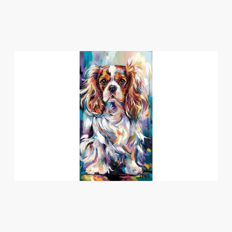 Vibrant Painted Portrait of a Cavalier King Charles Spaniel Travel Mug