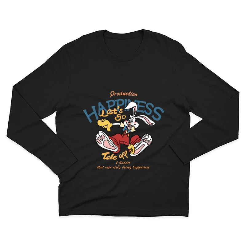 Glückliche Hasenabenteuer Herren Langarm T-Shirt