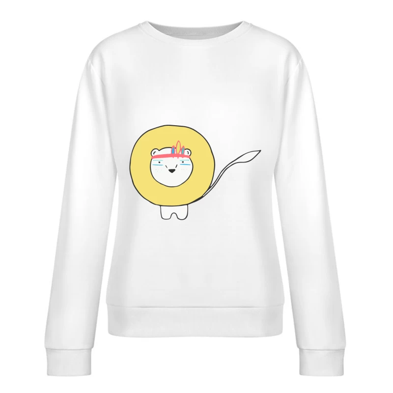 Lion mignon avec bandeau Femme Sweat-shirt à enfiler