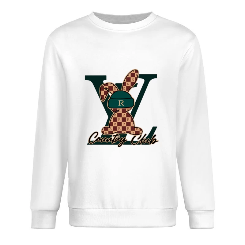 Kaninchen mit R-Muster im Country Club Stil Herren Pullover Sweatshirt