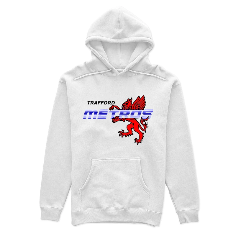 Trafford Metro Transit Logo with Red Heraldic Dragon Female Pullover Hoodie