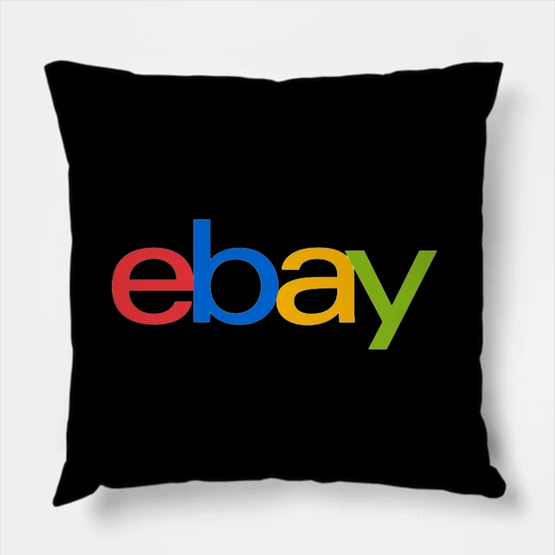 eBay Official Multicolored Logo Throw Pillow