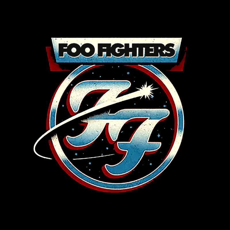 Foo Fighters Classic Circular Band Logo in Red and Blue Pin