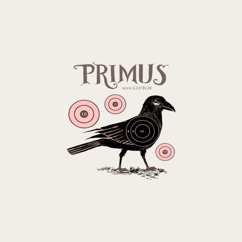 Vintage-Style Primus Concert Poster with Crow and Target Designs Bucket Hat