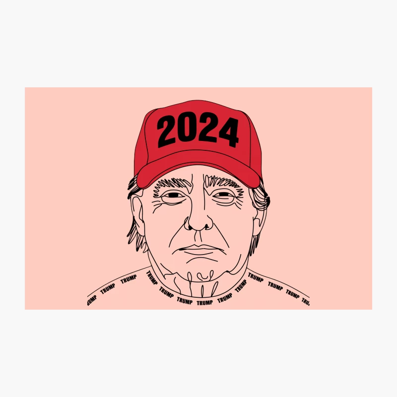 2024 Political Campaign Illustration with Red Cap Travel Mug