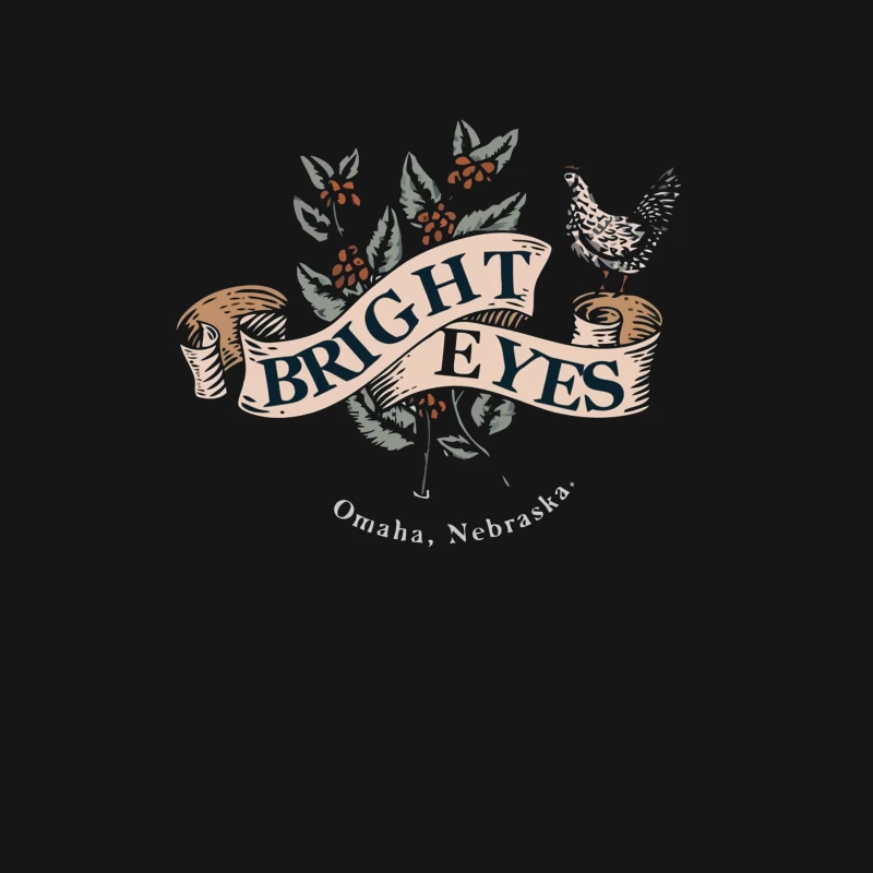 Bright Eyes Vintage Botanical Banner Design from Omaha Male Long Sleeve T-Shirt