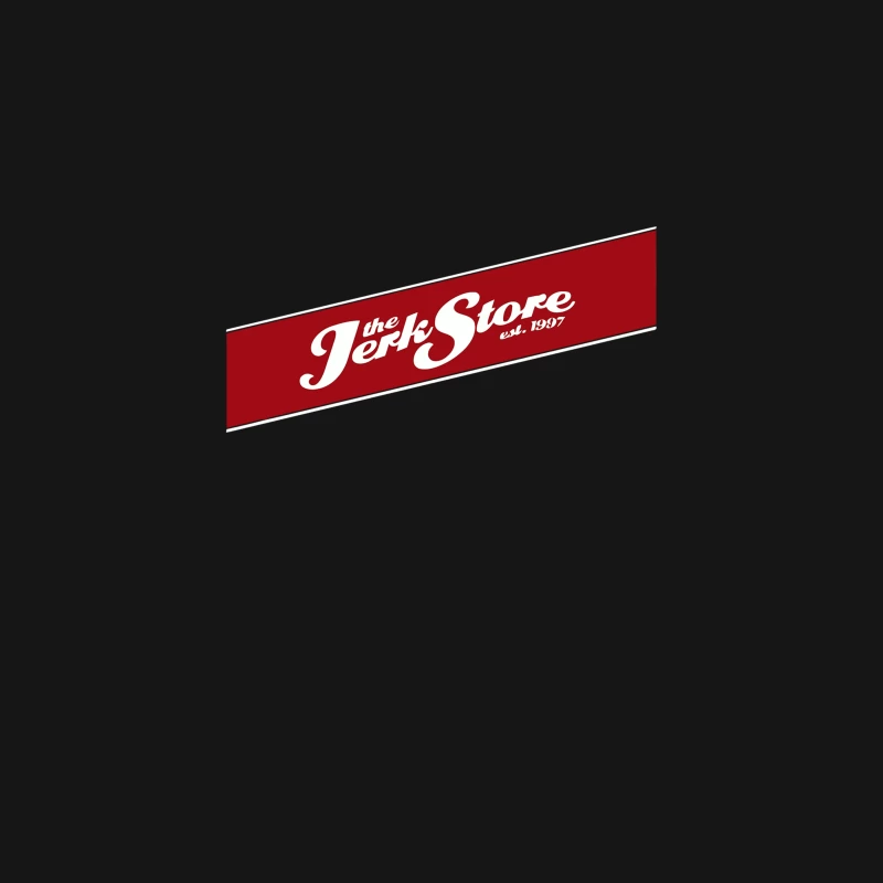 Vintage Red and White Logo of The Jerk Store Est. 1997 Desk Mat