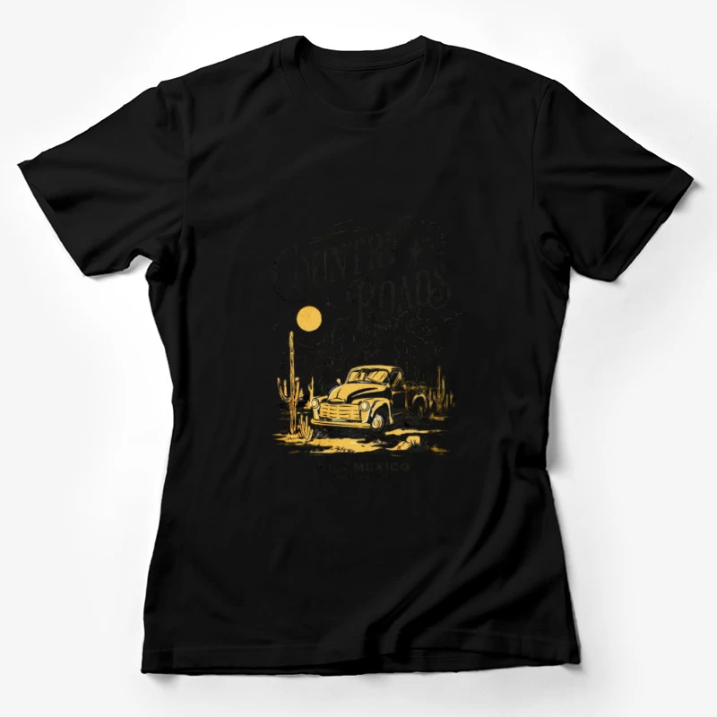 Country Roads mit Retro-Truck in New Mexico  Damen T-Shirt