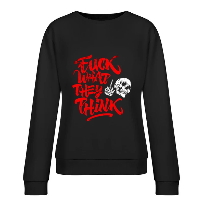 Rebellious Skull Graffiti Art Female Pullover Sweatshirt