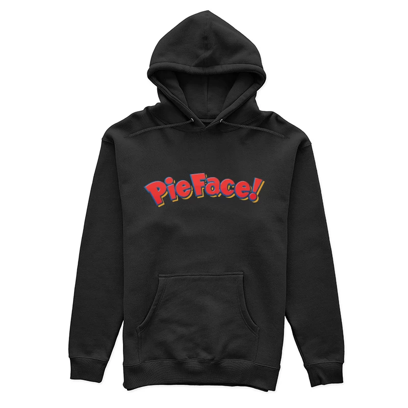 Pie Face Classic Game Logo in Red Cartoon Letters Female Pullover Hoodie