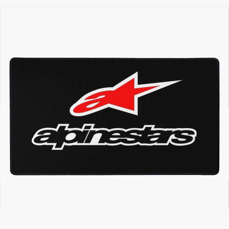 Alpinestars Motorsport Brand Logo with Red Star Design Desk Mat