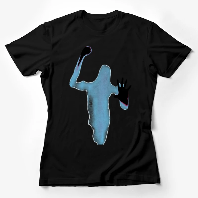 Silhouette vor blauem Licht Damen T-Shirt